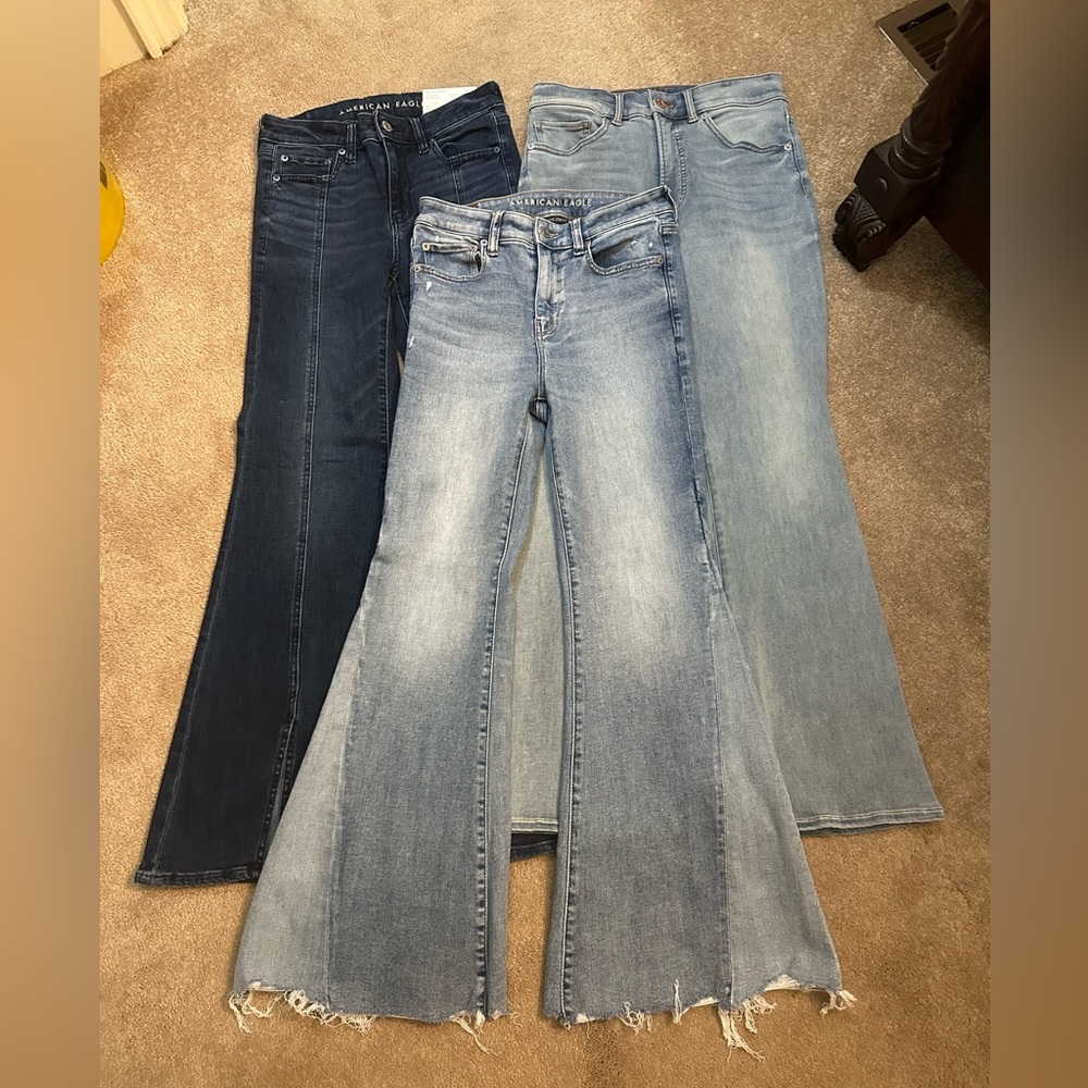 American Eagle Festival flare leg jeans, Express  flare leg jeans. 4 Short, NWT